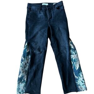 Embroidered Panel Black Women's Jeans